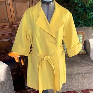 NWOT Talbots Collection bright yellow rain jacket/possible dress with tie belt